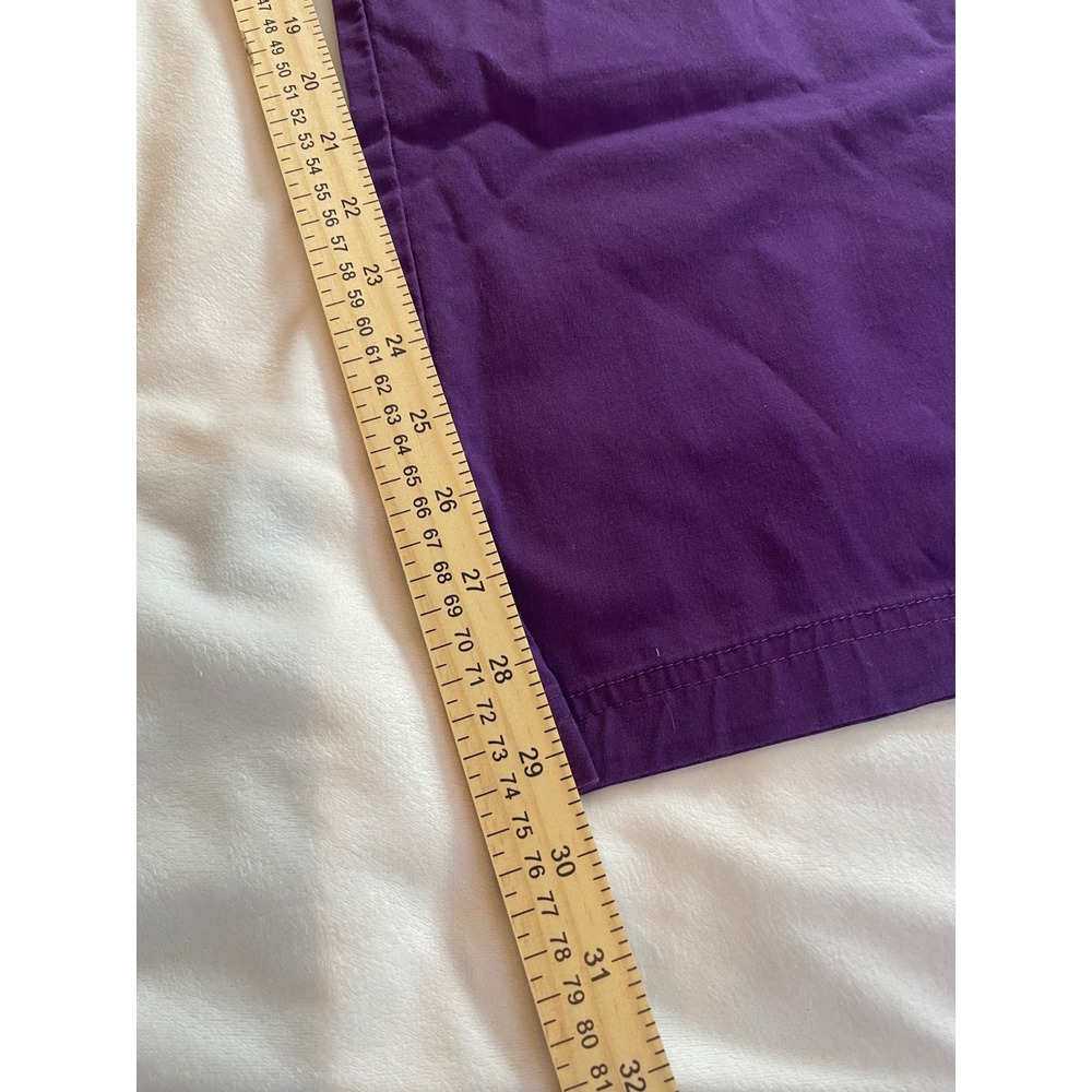 Butter-Soft Stretch Scrub Pants Womens 2X Purple Cargo Drawstring Elastic Waist - Picture 10 of 12